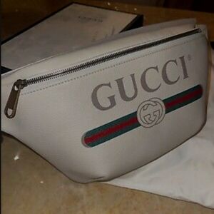 Gucci white belt bag